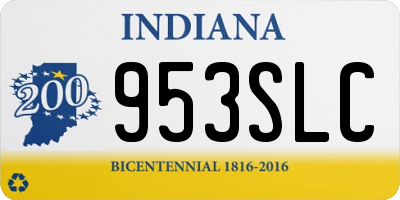 IN license plate 953SLC