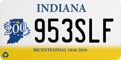 IN license plate 953SLF