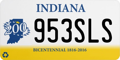 IN license plate 953SLS