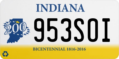 IN license plate 953SOI