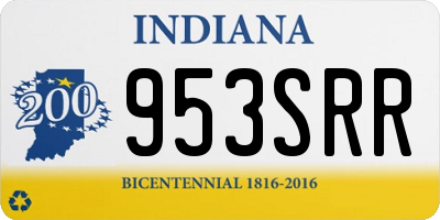 IN license plate 953SRR