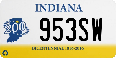 IN license plate 953SW