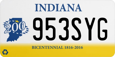 IN license plate 953SYG