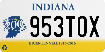 IN license plate 953TOX
