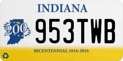IN license plate 953TWB