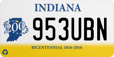 IN license plate 953UBN