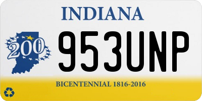 IN license plate 953UNP