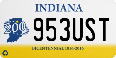 IN license plate 953UST