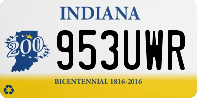 IN license plate 953UWR