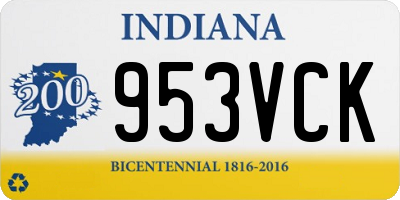 IN license plate 953VCK