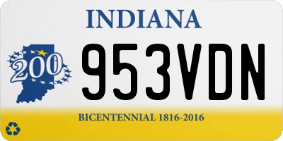 IN license plate 953VDN