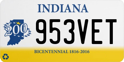 IN license plate 953VET