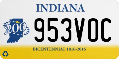 IN license plate 953VOC