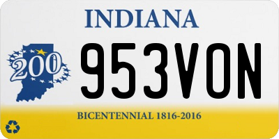 IN license plate 953VON