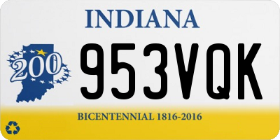IN license plate 953VQK