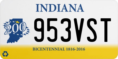 IN license plate 953VST
