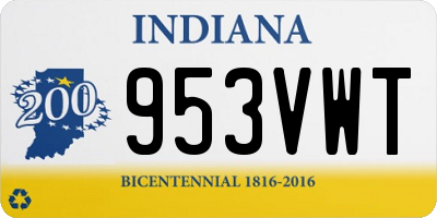 IN license plate 953VWT