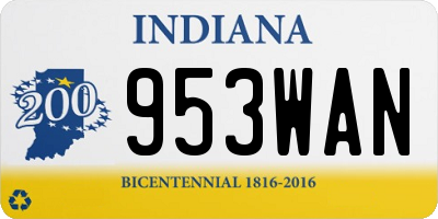 IN license plate 953WAN