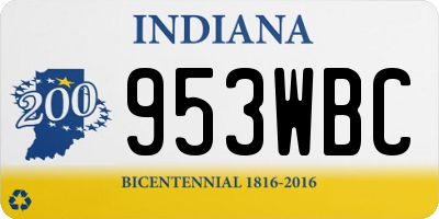 IN license plate 953WBC