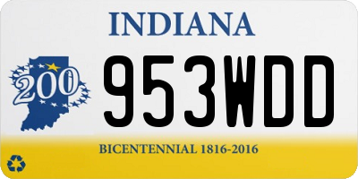 IN license plate 953WDD