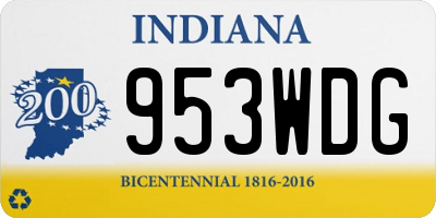 IN license plate 953WDG