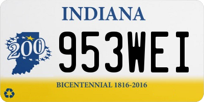 IN license plate 953WEI