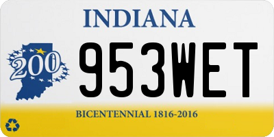 IN license plate 953WET