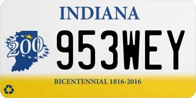 IN license plate 953WEY