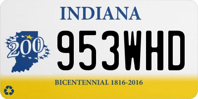 IN license plate 953WHD