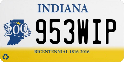 IN license plate 953WIP