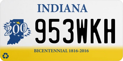 IN license plate 953WKH