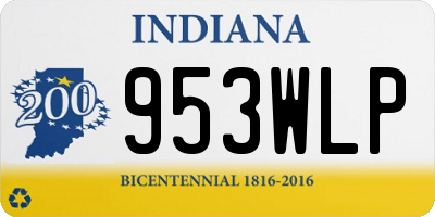 IN license plate 953WLP
