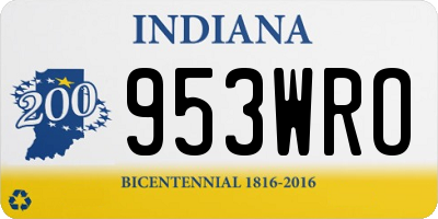 IN license plate 953WRO
