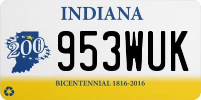 IN license plate 953WUK