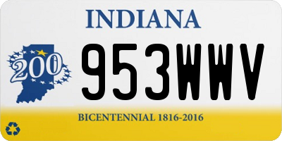 IN license plate 953WWV
