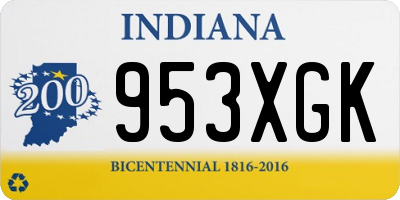 IN license plate 953XGK