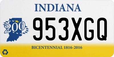 IN license plate 953XGQ