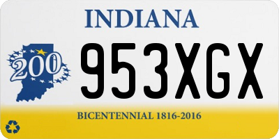 IN license plate 953XGX