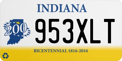 IN license plate 953XLT