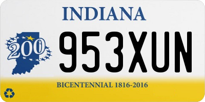 IN license plate 953XUN