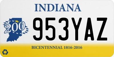 IN license plate 953YAZ