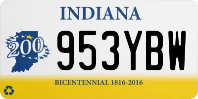 IN license plate 953YBW