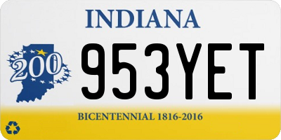 IN license plate 953YET