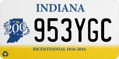 IN license plate 953YGC