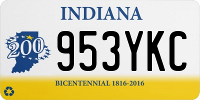 IN license plate 953YKC