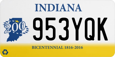 IN license plate 953YQK