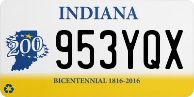 IN license plate 953YQX