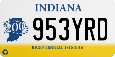 IN license plate 953YRD