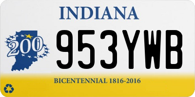 IN license plate 953YWB