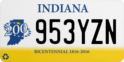 IN license plate 953YZN